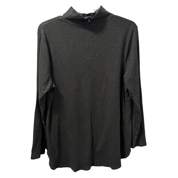 Chicos Womens Gray Turtleneck Long Sleeve Top Sz XL Gray women shirt - Picture 8 of 12